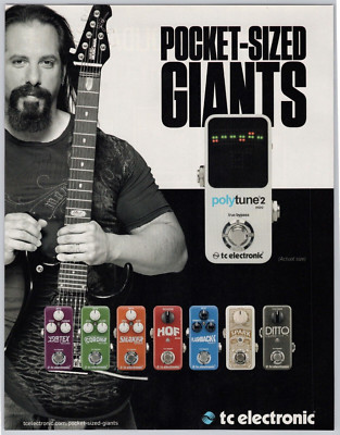 2014 TC ELECTRONIC Guitar Effects Pedals Polytune 2 JOHN PETRUCCI magazine ad