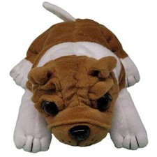 Baby Bulldog Stuffed Animal - White/Tan