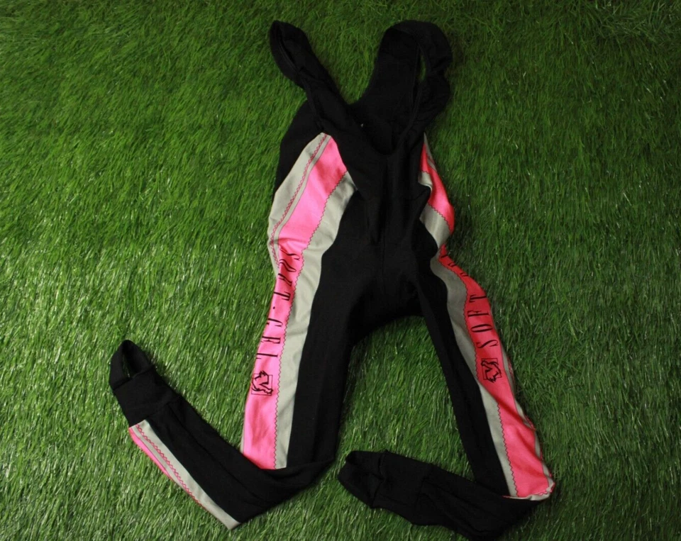 VINTAGE 90'S CYCLING RACE CLASSIC BIB PANTS SHORTS DE MARCHI SOFT GEL SIZE L - Image 2 of 4