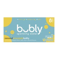 Bubly Sparkling Water Coconut Pineapple 12 oz Cans (Pack of 8)  