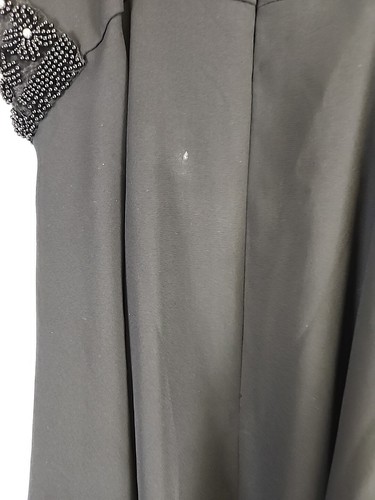 VTG Black Beaded Short Sheer Cocktail Dress SZ 3/4 - Picture 5 of 7