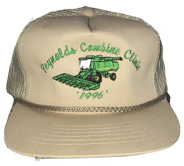 Vintage NOS 1996 Reynolds Combine Clinic Trucker Hat Tan Snapback Cap