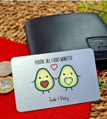 Personalisierte You're All I Avo Wanted Geldbörse Karte, Valentinstag Geschenk, Jahrestag