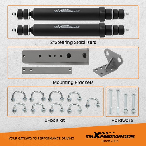 maXpeedingrods Dual Steering Stabilizer For Ford Bronco F-150 2WD 4WD 1980-1996 - Foto 6 di 12