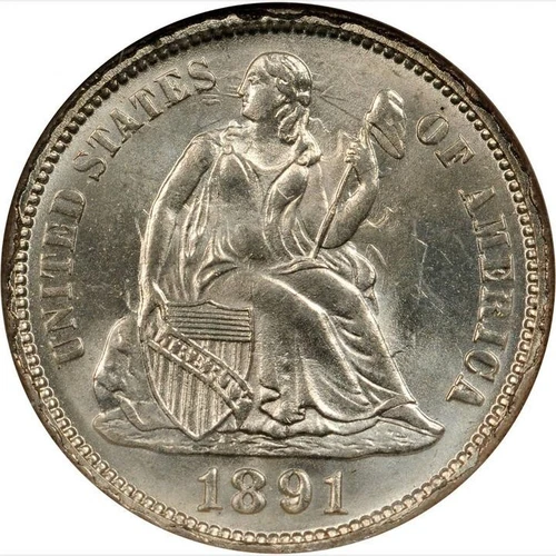 1891-O NGC MS66 Seated Dime Silver 10C