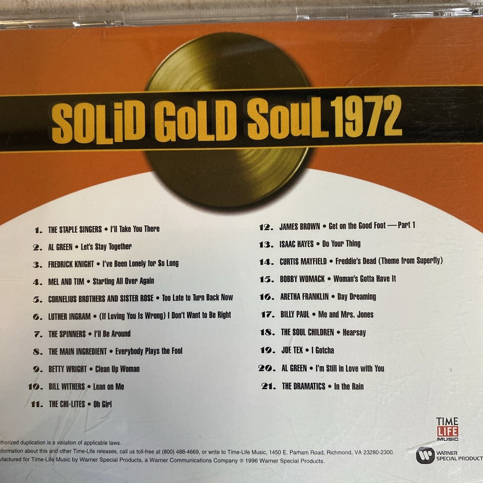 Solid Gold Soul : 1972 Various Artist - Audio CD NEAR MINT! - 6XB | eBay