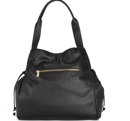 Macy's On 34th Jyyll leather large tote shoulder bag + pouch 2 PC set BLACK Used - Picture 18 of 18