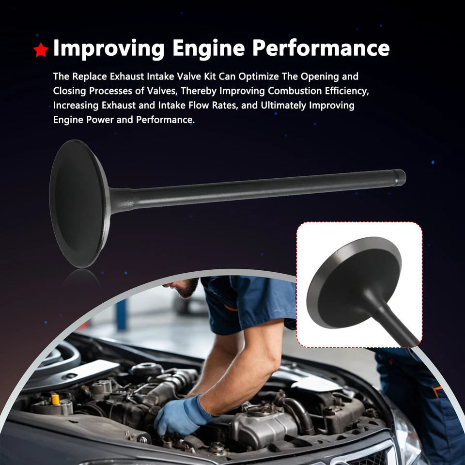 12 piezas de admisión + 12 piezas válvulas de escape aptas para Acura CL MDX TL 2001-2008 3,2 L 3,5 L V6 Foto 4 de 4