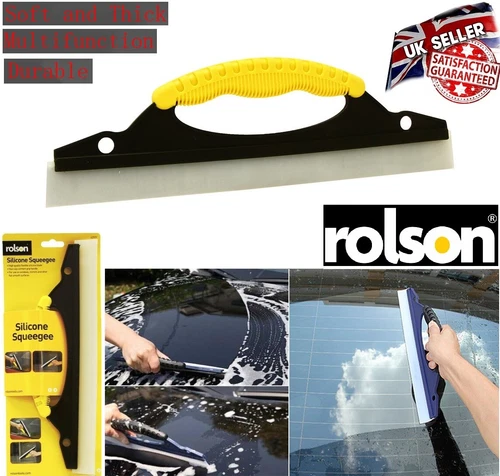 Flexible Silicone Car Water Window Wiper Drying Blade Squeegee Valeting Tool UK