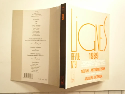 N° 9 REVUE LIGNES CURNIER DEBRAY TAGUIEFF ROCHLITZ DOBBELS LEPAGE MARMANDE 1989