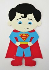 Super Hero SuperMan Standing Paper Doll Paper Die Cut Scrapbook Embellishment