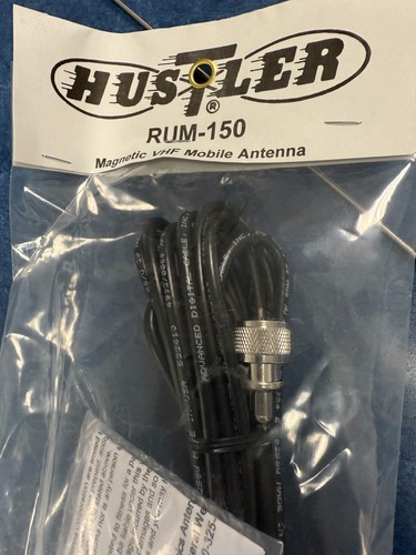 Hustler RUM-150 VHF Mobile Antenna Kit 148-174 MHz w/ Magnetic Base & Whip NEW - Picture 3 of 6