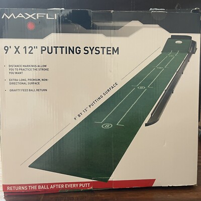 Maxfli 9' x 12'' Putting Sytem Mat Gravity Feed Ball Return  Practice Trainer