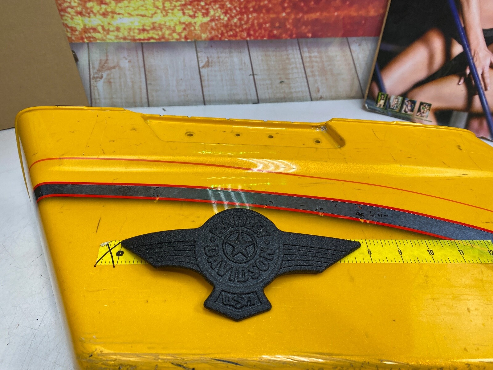 🔥Harley Fatboy Tank Left Emblem Powder Coated Wrinkled Matte Black🔥 | eBay