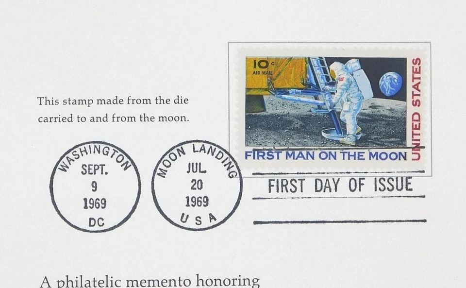 Rarely Offered Official 1969 Apollo Moon Landing Folder, White House FDC, memo. - Image 4 of 4