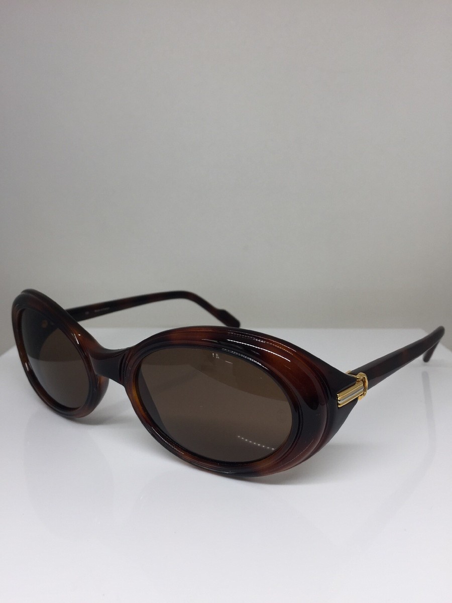 New Vintage Cartier Frisson Sunglasses C. Marbled Brown Gold  display picture 3