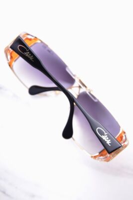 Cazal Legends 955 010 Sunglasses Men's Black Side Orange/Grey