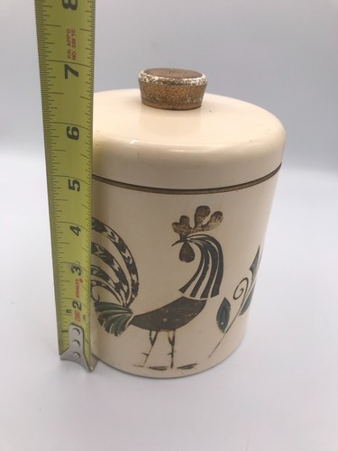 Ransburg Indianapolis Metal Jar Canister Set 4 Rooster Cream Vintage 1950s-1960s - Picture 18 of 22