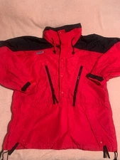 90s Columbia Ski Jacket 1/2 Zip Pullover Mens Large Red + Black EUC
