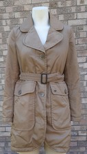 Thomas Burberry Sand Lightly Quilted Coat/trench .. Size S Fits Uk 10