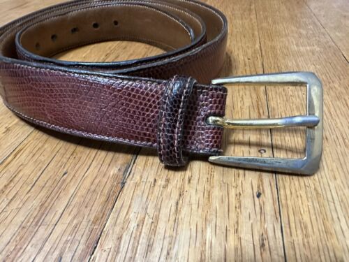 Vintage Herren Trafalgar 42/105 Gürtel Tierhaut geprägt braun Leder