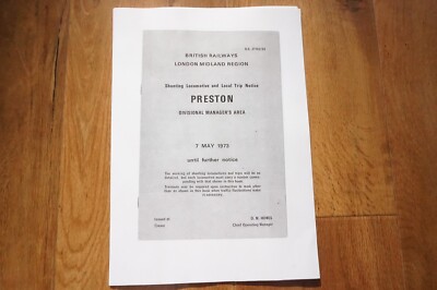 1973 Fascimilie Preston Ankunft Abfahrten Fahrplan Reise Eisenbahnhinweis