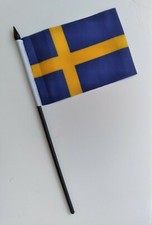 Sweden Flag-Two, Hand Held, New, Swedish