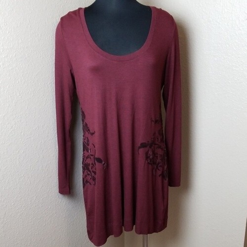 Soft Surroundings Maroon Tunic Long Sleeve Size Medium M