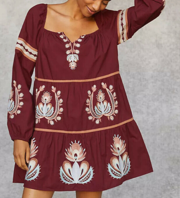 let me be embroidered tunic dress Let Me Be Embroidered Tunic Dress