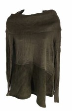  99 DKNY Women's Solid Green Long Sleeve Rib Cuff Turtleneck Sweater Size Medium