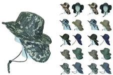 MILITARY BOONIE BUSH FISHING HIKING SNAP BRIM NECK COVER SUN COVER FLAP HAT CAP