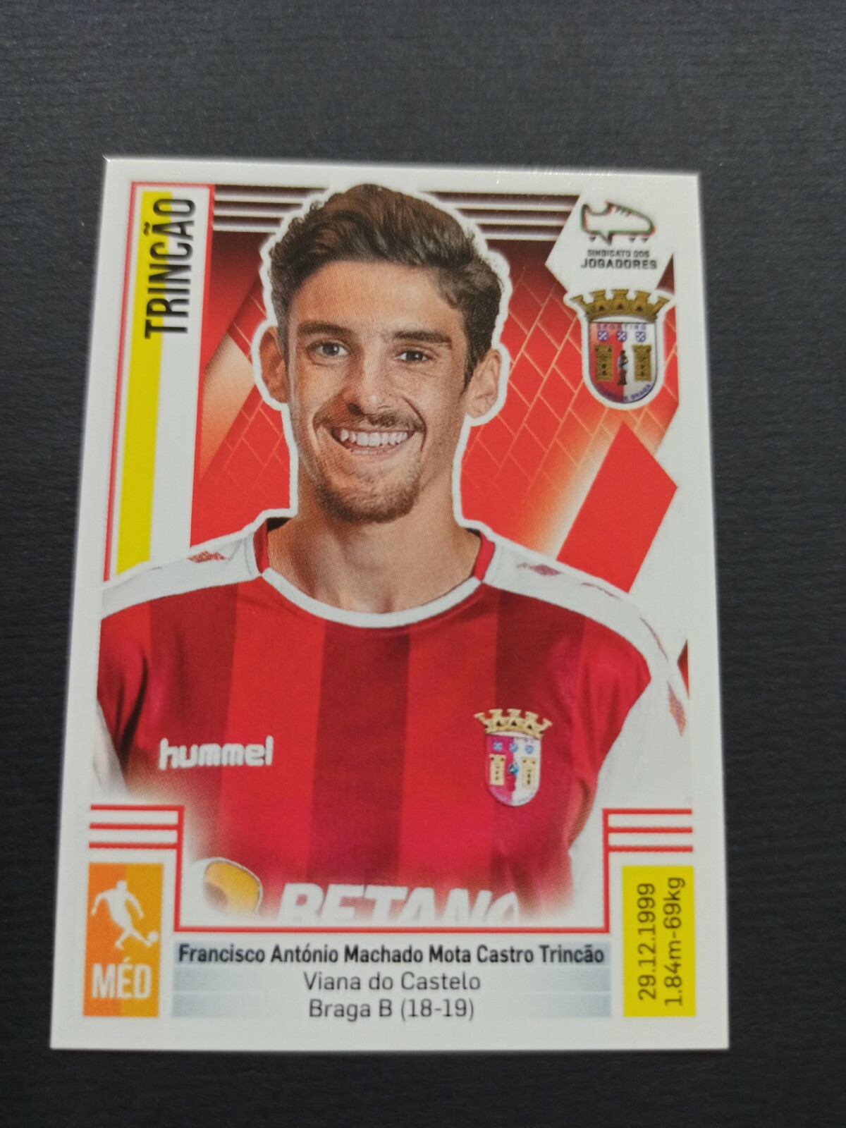 ROOKIE STICKER Card TRINCAO PANINI MINT LIGA FUTEBOL BRAGA 2019 2020 100 Topps