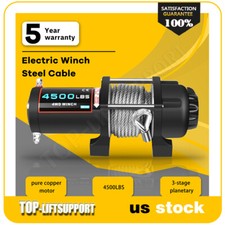 4500lbs Electric Winch Waterproof Truck Trailer Steel Rope Off-road 4wd New