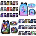 3 Pcs F0rtnites Backpack Lunch Bag Pencil Case Set School Bags Set Kids Gift
