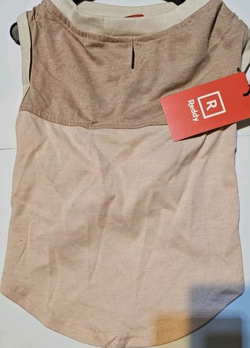Reddy Beige Colorblocked Dog Tank, Size Large