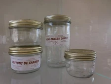 4 Le Parfait Familia Wiss Vintage Glass Jars Art Deco Design Stamp PN France