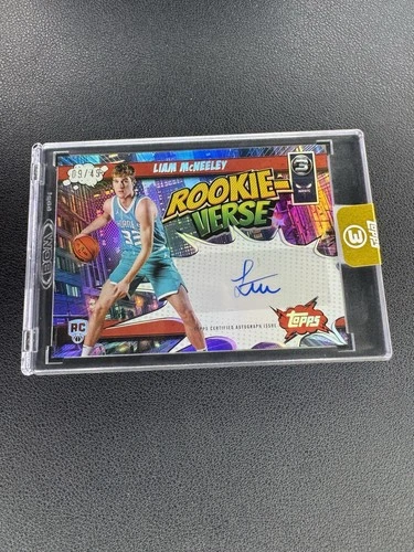 2025-26 Topps Three Liam McNeeley RC Rookie-Verse Auto /49 #RV-LM