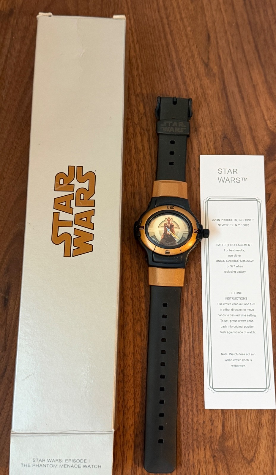 Star Wars Watch Episode 1 Phantom Menace Obi-wan Kenobi Avon Collectible New