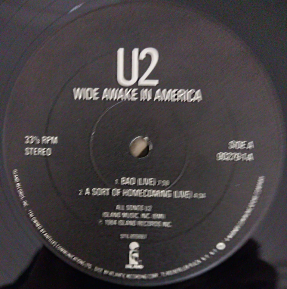U2 Wide Awake In America Live 12" Vinyl EP Mini Album 1985 Island 90279-1-A. Ex. - Image 4 of 4