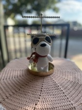 Pilot Snoopy Handmade Crochet Doll Plush Toy Peanuts Snoopy Stuffed Doll New