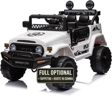 Auto Elettrica per Bambini Jeep Toyota Fj Cruiser 12V Ruote in Gomma Full Option