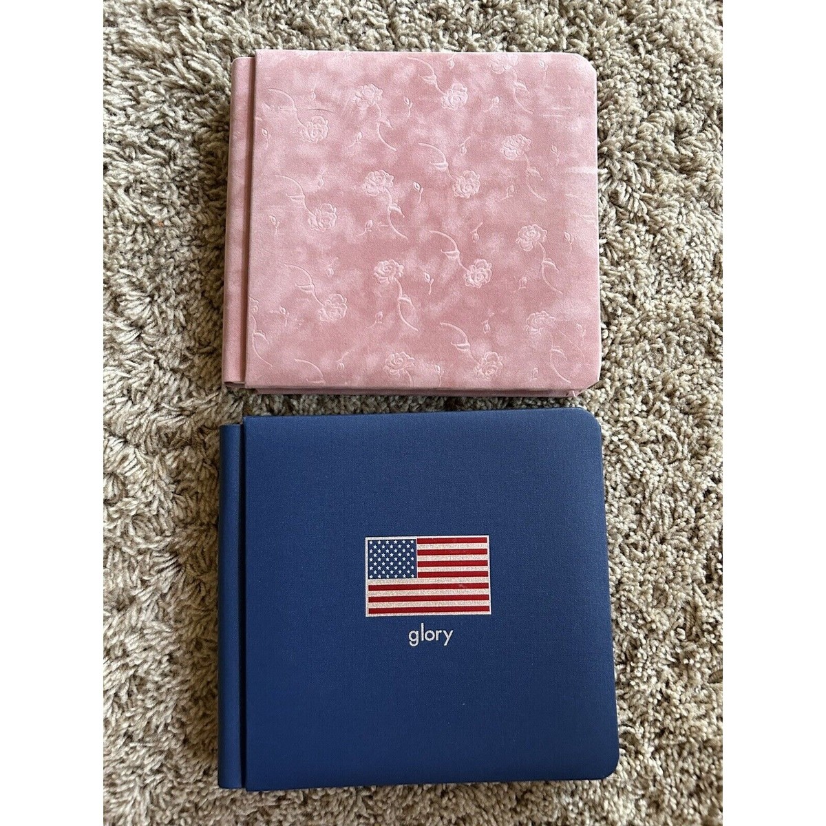 クリエイティブメモリーズ LOT 2 Creative Memories 7x7 Scrapbook Album Mauve Roses & Blue