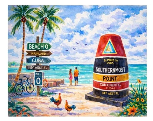 Key West Vintage Sign Retro Metal Wall Decor MS53