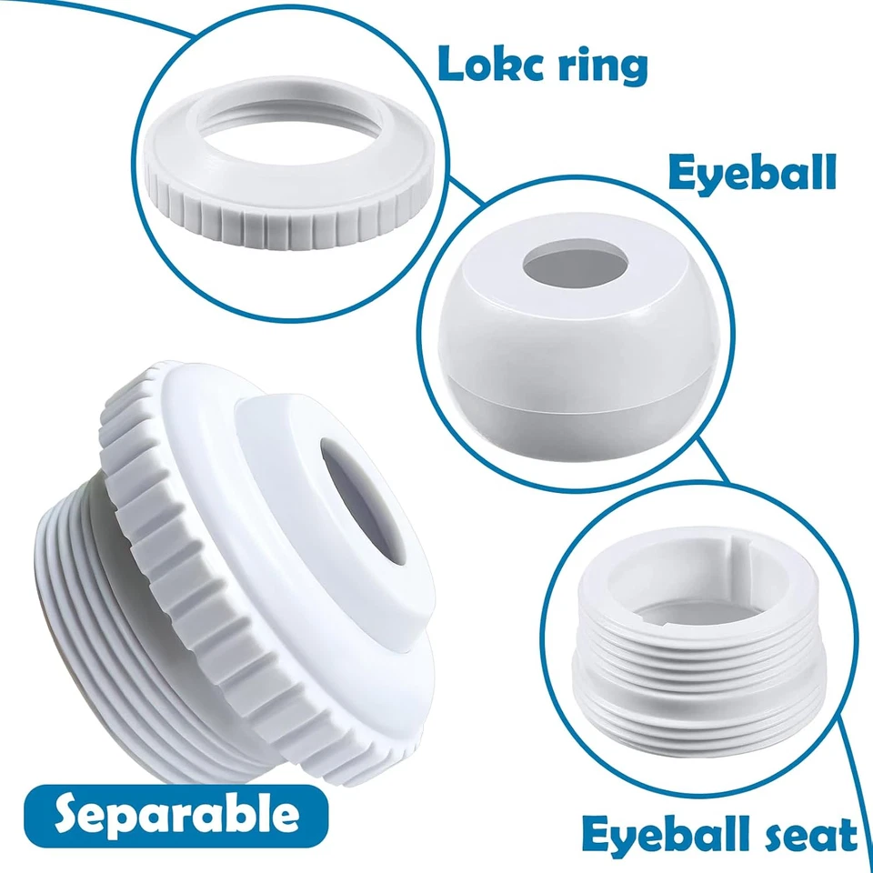 2 Ugelli per Piscina, Bocchetta Di Ritiro Regolabile, Ugello Di Ritorno per Pisc - Immagine 3 di 4