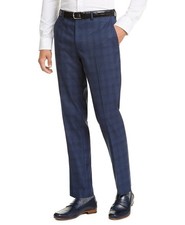 Bar III Men's Slim Blue Plaid Wool Blend Pants 30 X 30 New MCSTPC5Z0070