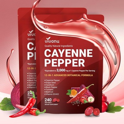 Cayennepfeffer Nahrungsergänzungsmittel 2 Beutel Herz Gesundheit Venen Unterstützung Weißdorn Rote Beete
