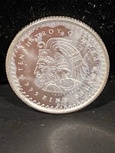 .999 Fine Silver Mexican Aztec Calendar Coin 1/10 Troy oz Pure Silver Round
