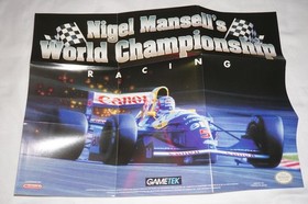 Nigel Mansell&rsquo;s World Championship Racing (Nintendo NES) poster completo reg CIB