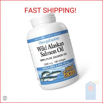 Natural Factors Wild Alaskan Salmon Oil Provides Omega-3, EPA, DHA & Vitamin D,