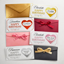 Personalised Scratch To Reveal Card Birthday Gift Surprise Voucher Ticket